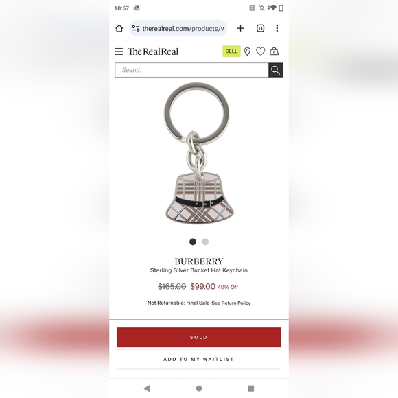 Vintage BURBERRY Nova Check Bucket Hat Keychain Fob Purse Charm-Unisex - Picture 4 of 4